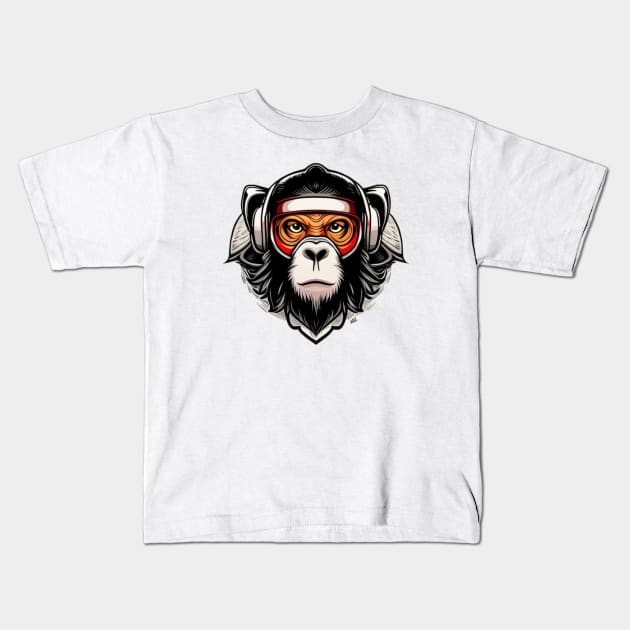 Futuristic monkey Kids T-Shirt by Cascio311